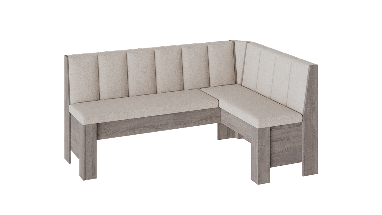 Скамья угловая «Ганновер» (Дуб Сонома трюфель/Рогожка Бежевая)