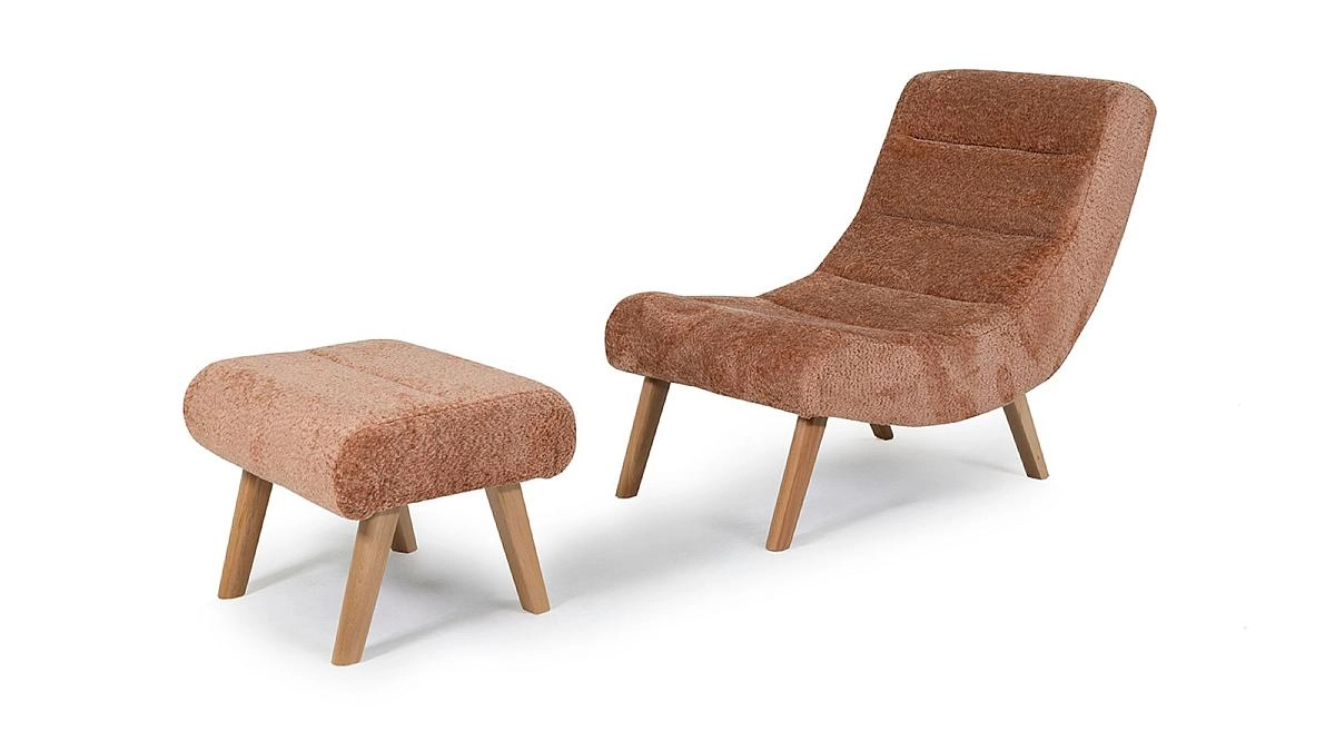 Кресло + пуф Сабья Альпина Clay