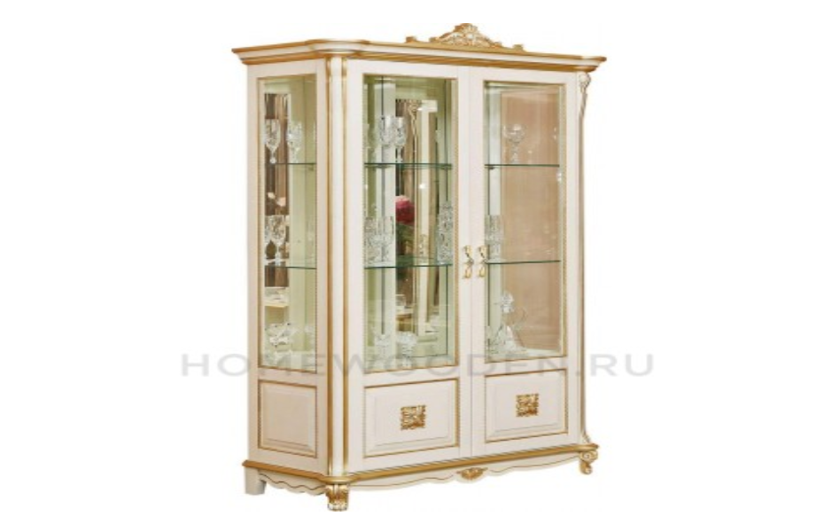 Шкаф с витриной Алези 2 Люкс П350.19л Мебель Белоруссии