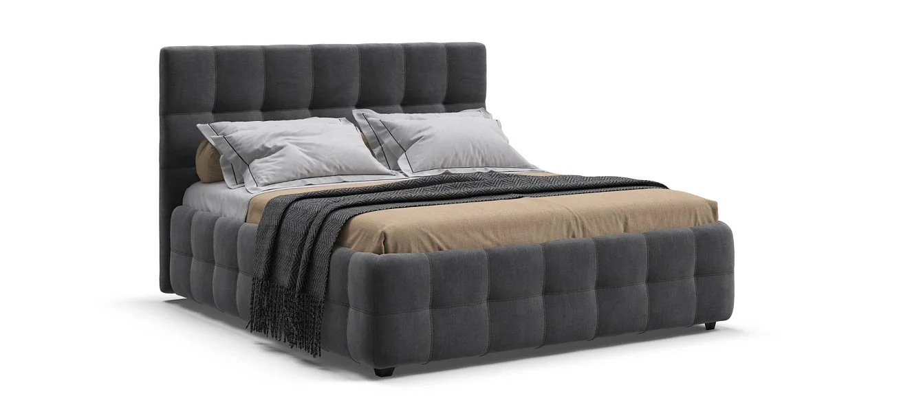 Босс Кровать+ПМ 160*200 велюр Монолит серый Divan BOSS - ДИВАН БОСС