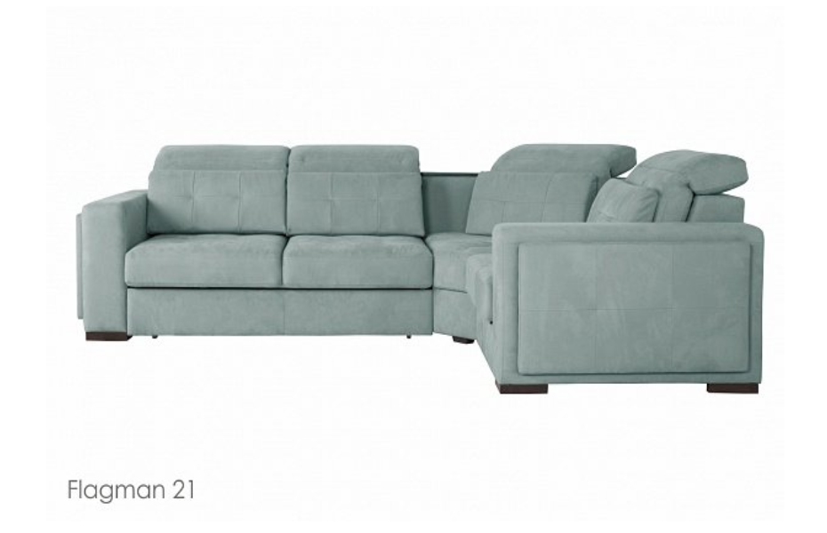 Угловой диван Торонто с тумбой , Серый, Ткань Flagman 21