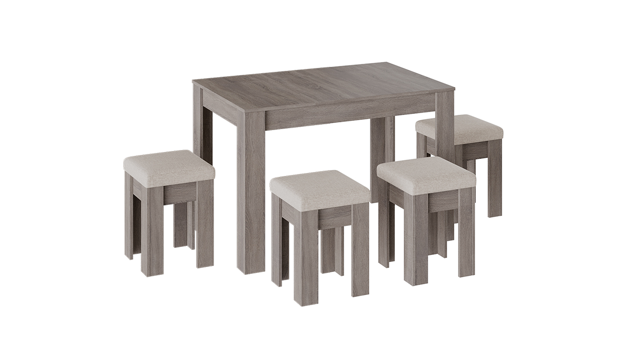 Обеденная группа «Ганновер» (Дуб Сонома трюфель/Рогожка Бежевая)