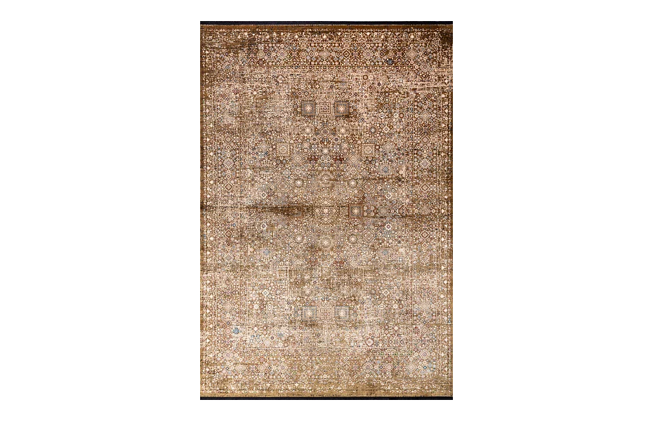 Турецкий ковер из эвкалиптового шёлка «PIETRA» 2077C-GOLD-CREAM Мир ковров