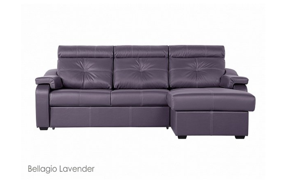 Угловой диван Модульный Кёльн с канапе , Фиолетовый, Кожа Bellagio Lavender