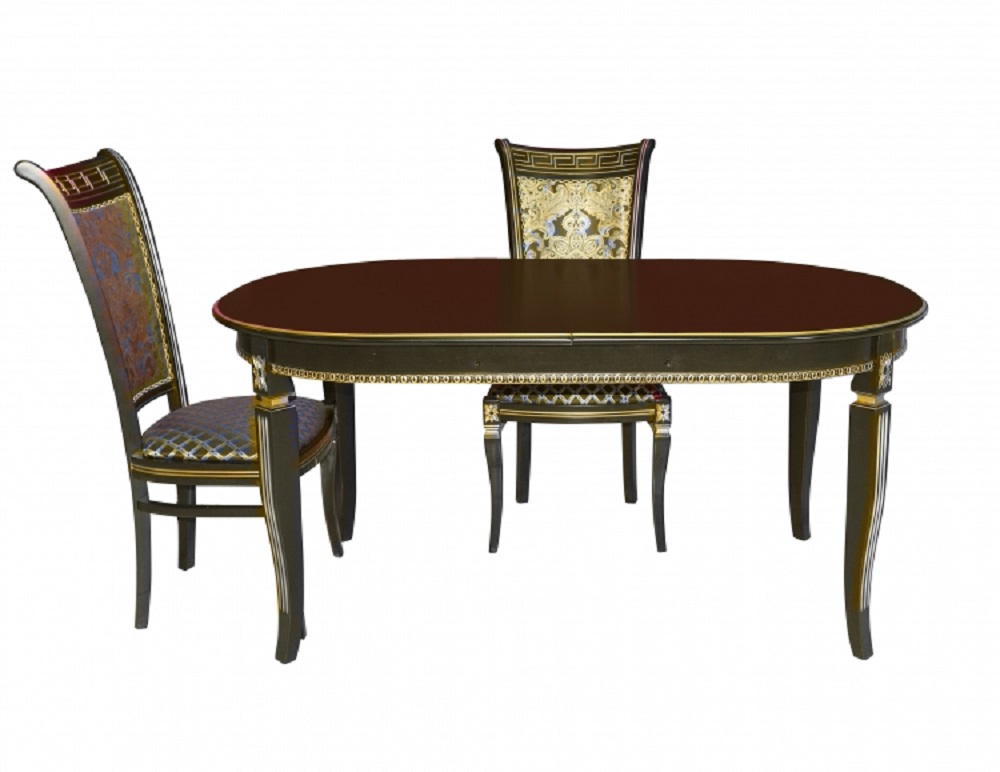 Стол "Верона" 160/200 + 2 стула "Версаче" Узор