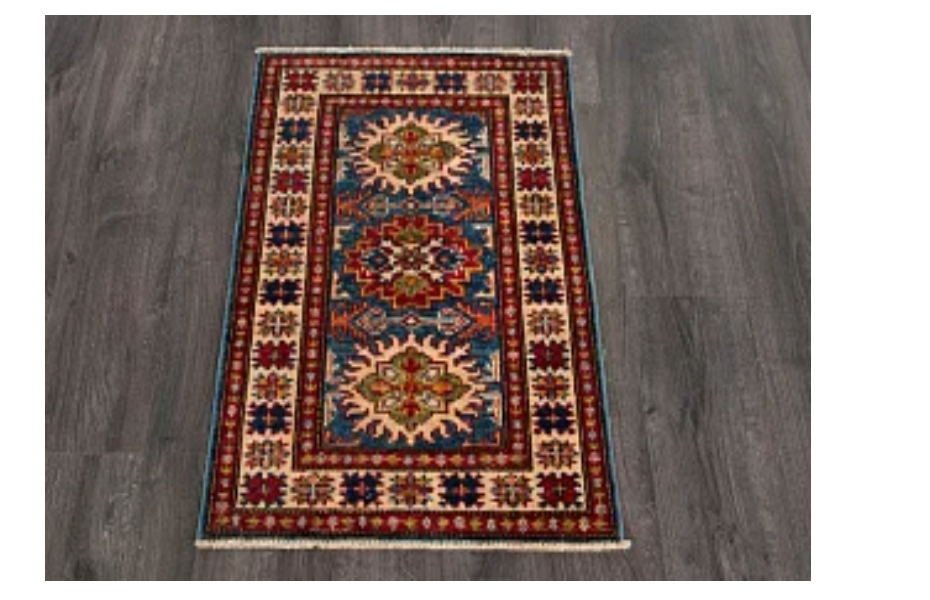 Пакистанский ковер из шерсти «KAZAK CLASSIC» BLU-IVR(61X88) Мир ковров