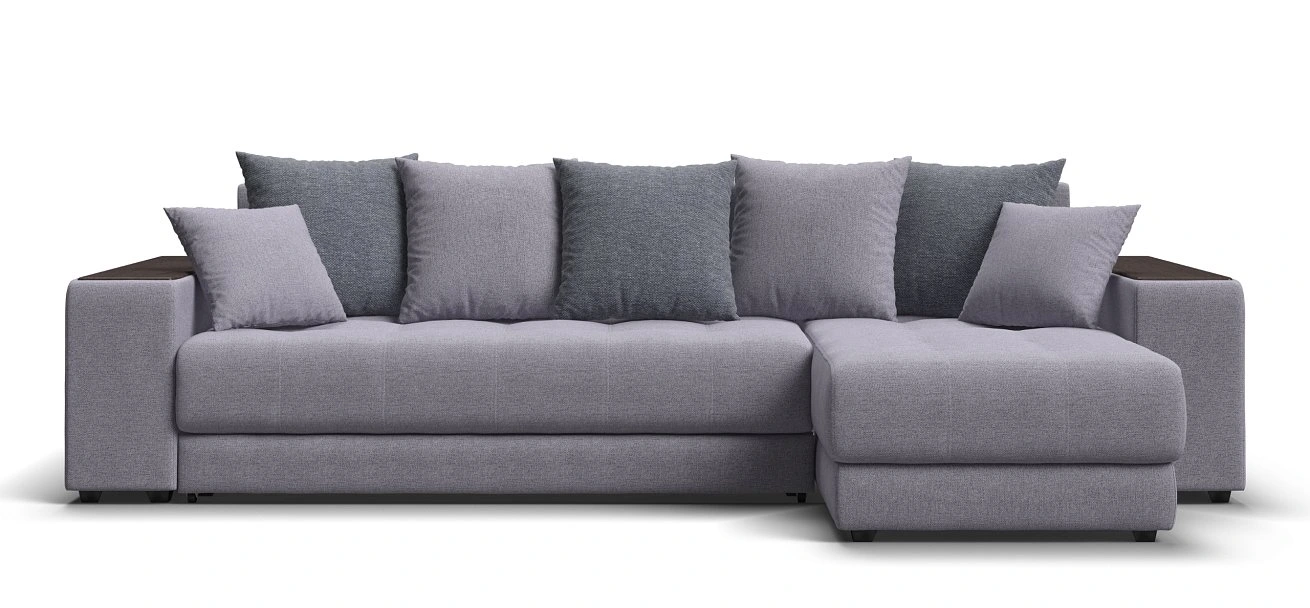 Угловой диван Дубай Рогожка Мальмо платина, Рогожка Венто серый