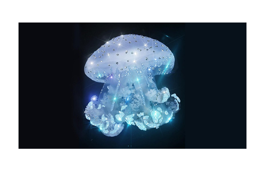 Медуза цена лайф. Голубая медуза. Голубая бутылочка медуза. Светильник в виде медузы. Голубая медуза Эстетика.
