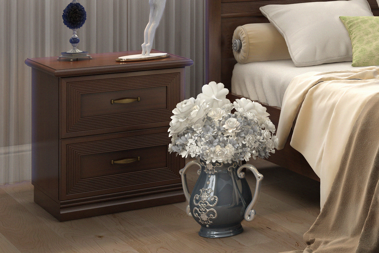 Тумба прикроватная Адажио АГ-302.04 (Я16) коричневая
