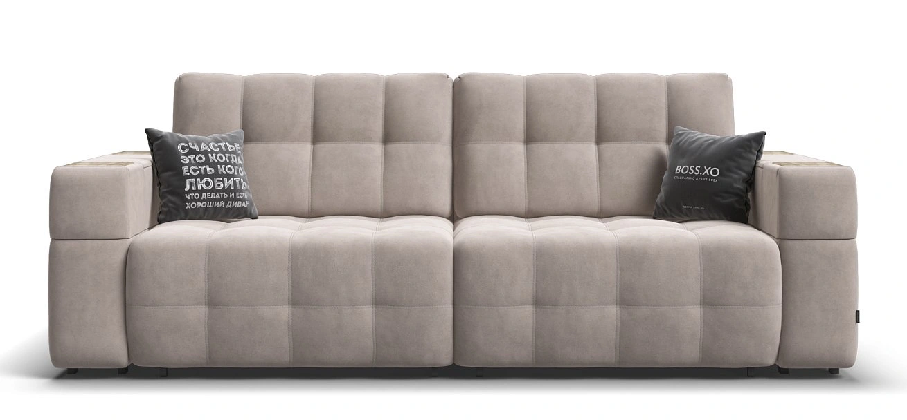 Диван Босс ХО Велюр Монолит латте / Снежная Сонома