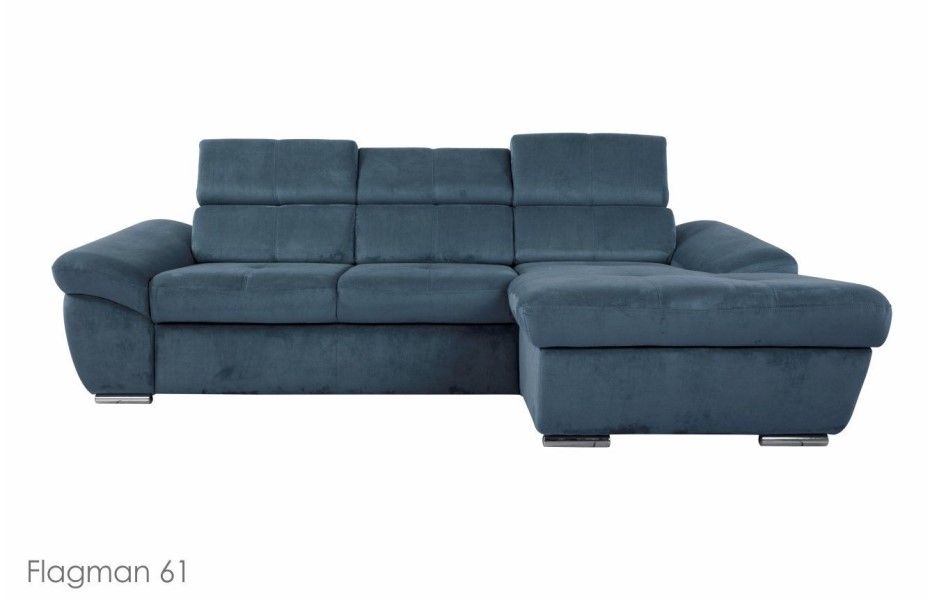 Угловой диван Капри с канапе 260 , Синий, Ткань Flagman 61