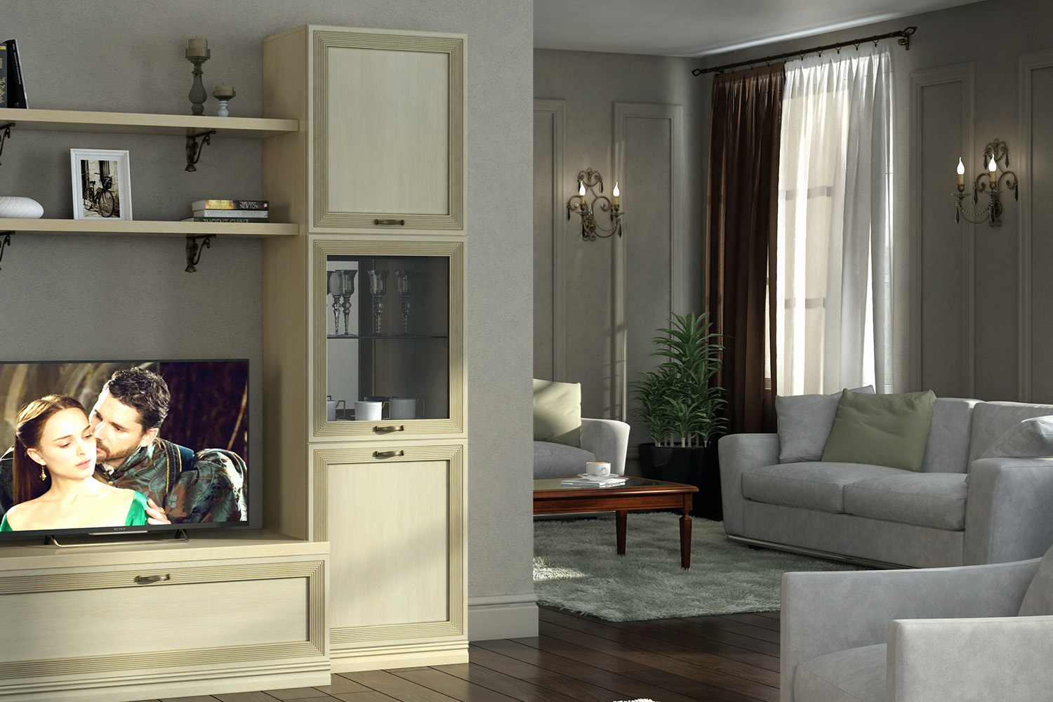 Шкаф Адажио АГ-224.20 бежевый Ангстрем
