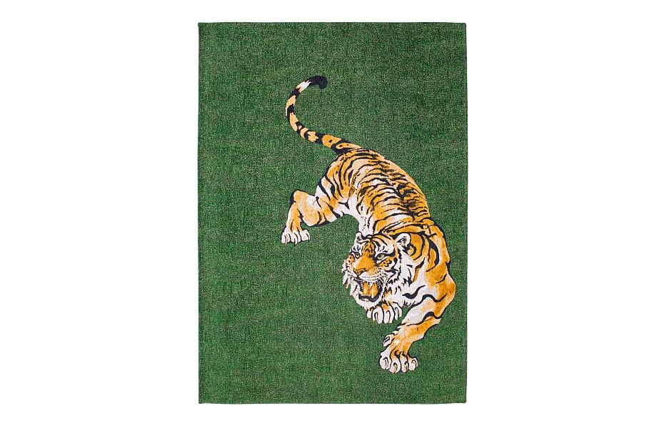 Бельгийский ковер из полиэфирного шёлка «POP» 9388-TIGER-GREEN ON FIRE 140 x 200 см