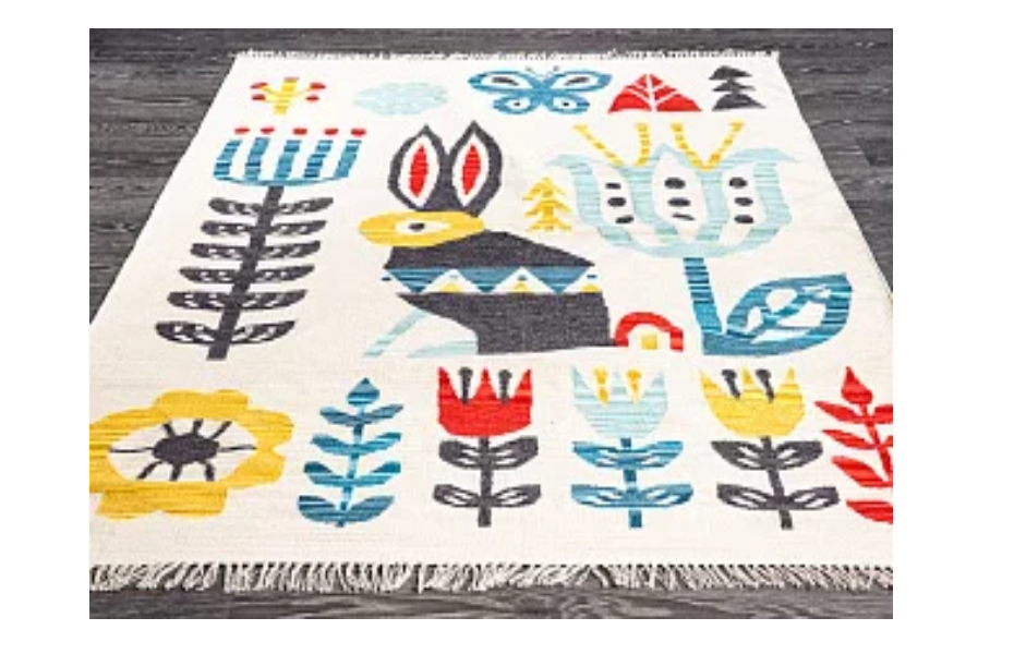 Индийский ковер из хлопка «ARCTIC KILIM» HARE-IVR-MLT Мир ковров