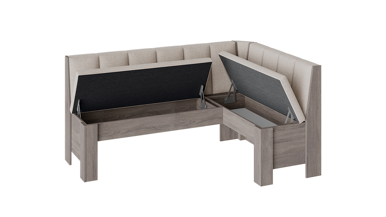 Скамья угловая «Ганновер» (Дуб Сонома трюфель/Рогожка Бежевая)