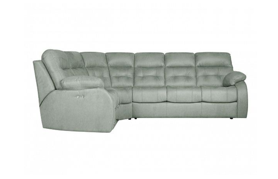 Угловой диван Рей с тумбой, Серый, Ткань Fulton Mint