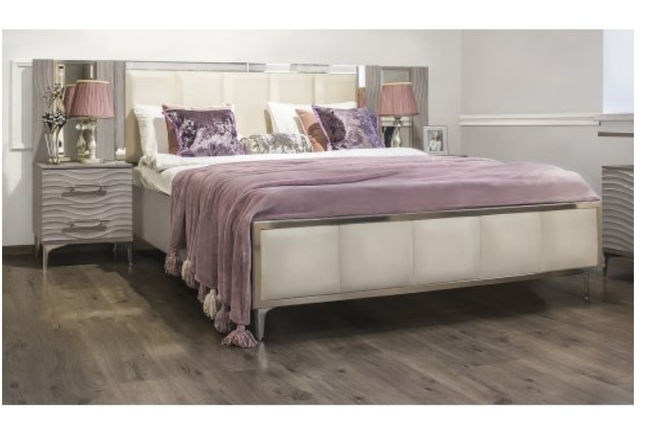 КРОВАТЬ GRAVITA 160X200 СМ СЕРЫЙ КАМЕНЬ ГЛЯНЕЦ Davita-мебель - ДАВИТА