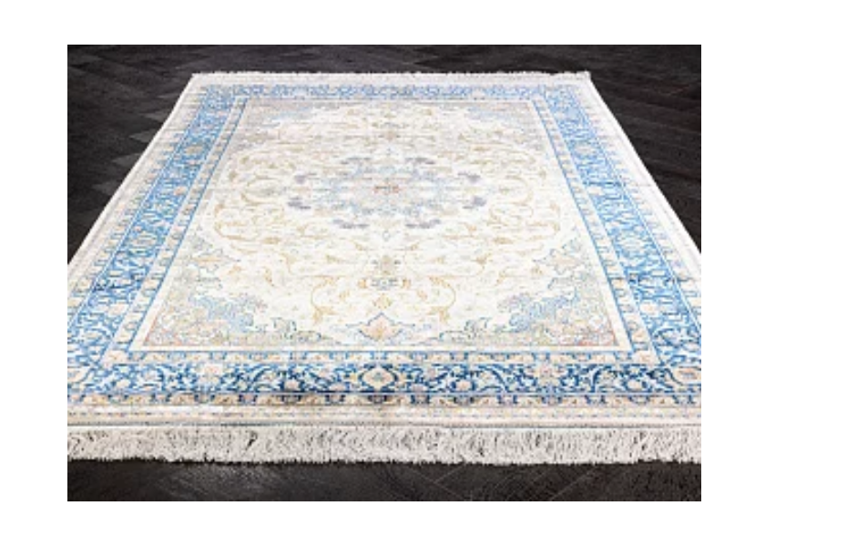 Иранский ковер из шёлка, модала и акрила «MASTERPIECE QUM» 032-23-15100-CREAM-BLUE Katrin 150 x 225 см