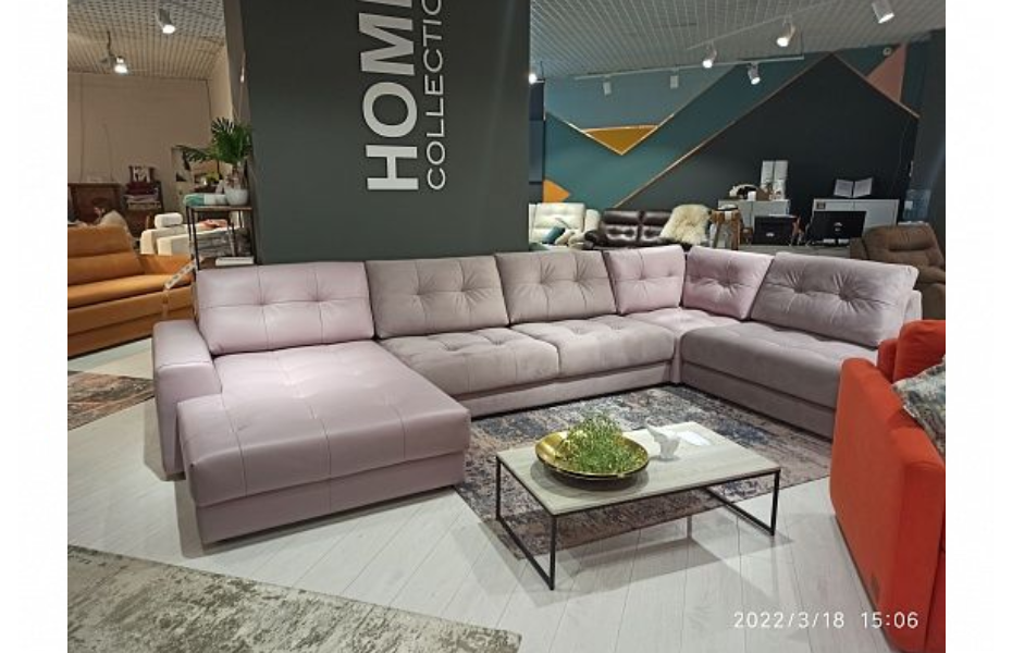 Угловой диван Модульный Брайтон канапе с оттоманкой, , Кожа Home Collection