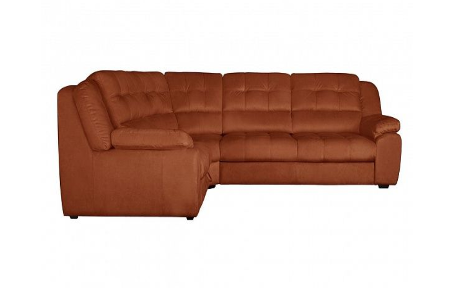 Угловой диван Орлеан с тумбой, Коричневый, Ткань Velutto 55