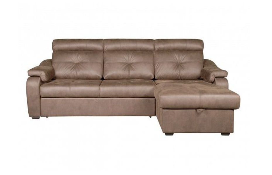 Угловой диван Модульный Кёльн с канапе , Коричневый, Ткань Morello Desert