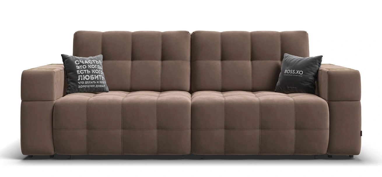  Диван Босс ХО Велюр Монолит мокко/ Дымчатый Крафт
