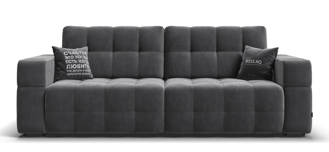 Диван Босс ХО Велюр Монолит серый / Камень