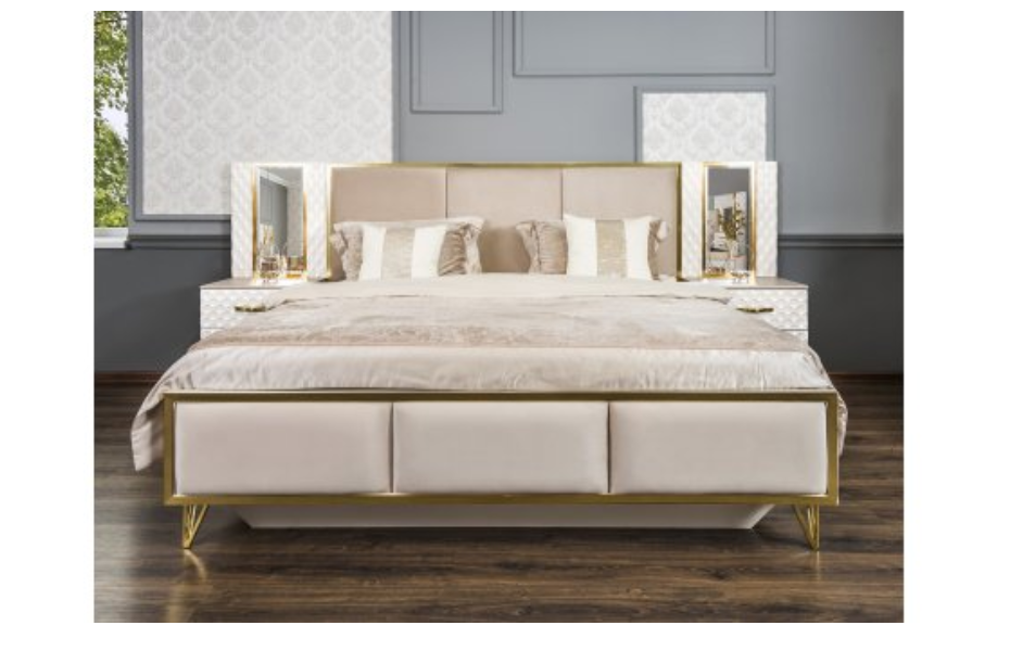 КРОВАТЬ LARA 160X200 СМ БЕЛЫЙ ГЛЯНЕЦ Davita-мебель - ДАВИТА