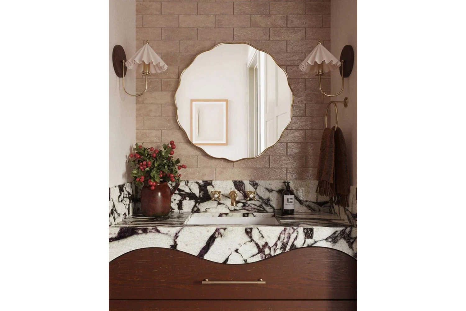Fancy S Gold Зеркало в тонкой раме Smal Ангстрем