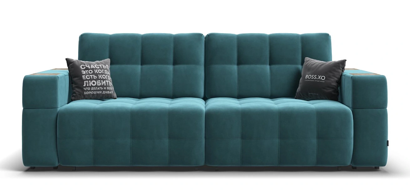 Диван Босс ХО Велюр Монолит зеленый/ Снежная Сонома