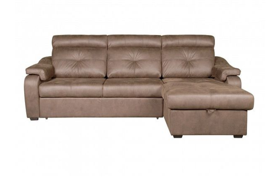 Угловой диван Модульный Кёльн с канапе , Коричневый, Ткань Morello Desert