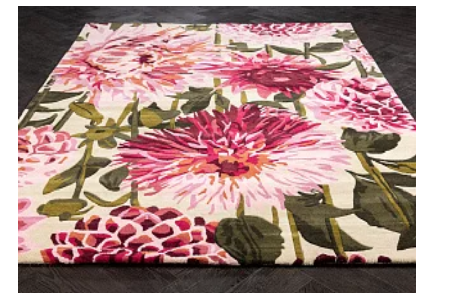Индийский ковер из шерсти «HARLEQUIN» Dahlia Fuchsia Palm 142402 Мир ковров