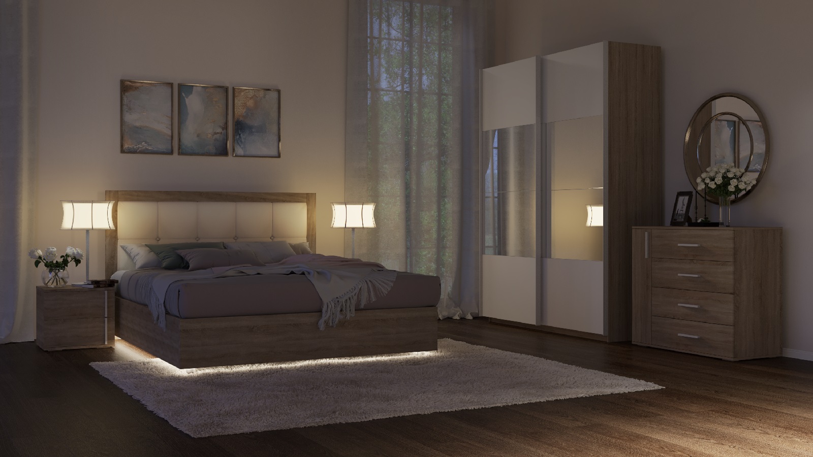 Кровать с подъемным механизмом INNOVO Lux White Askona - АСКОНА