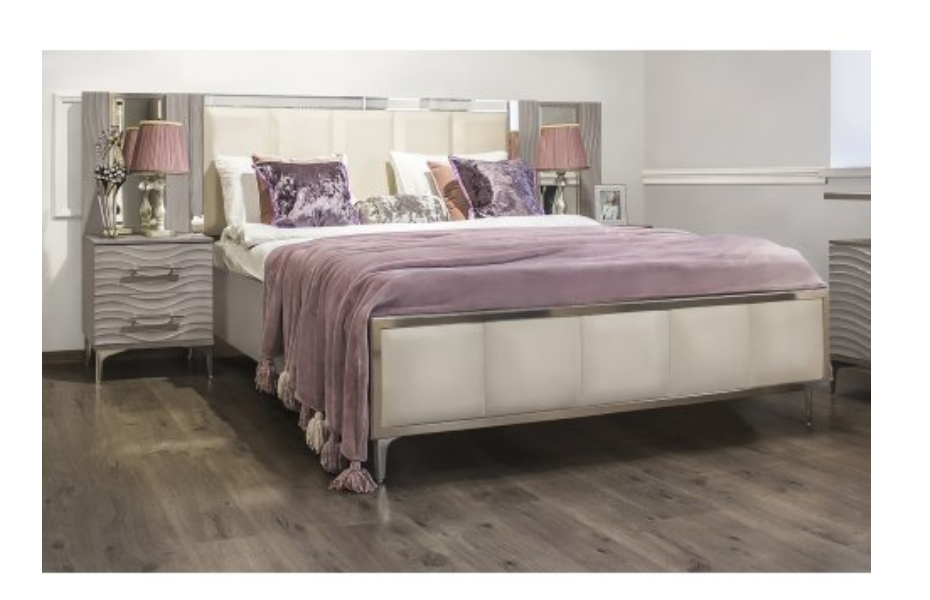 КРОВАТЬ GRAVITA 180X200 СМ СЕРЫЙ КАМЕНЬ ГЛЯНЕЦ Davita-мебель - ДАВИТА