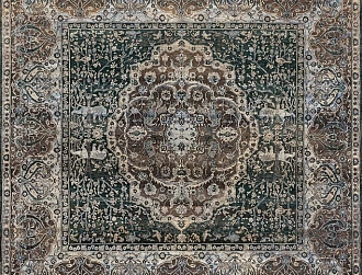 Индийский ковер из шёлка, шерсти и хлопка «VINTAGE SILK» AJ135-BLACK-MIX(276x271) 276 x 271 см Мир ковров