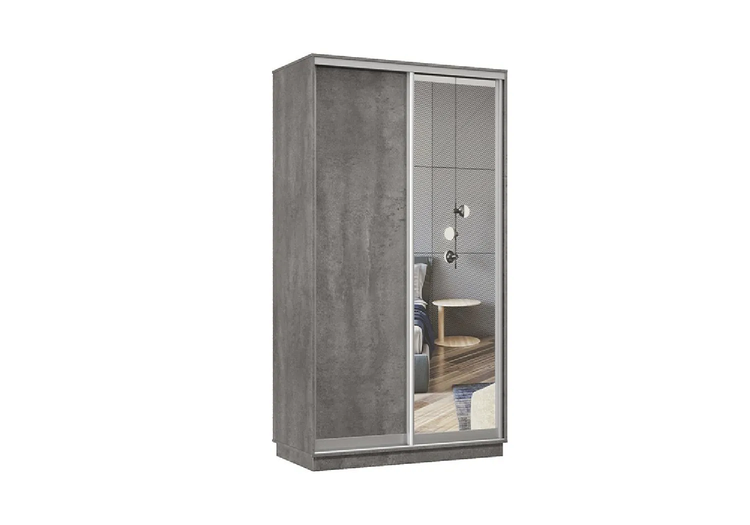 Шкаф-купе двухдверный Вега бетон