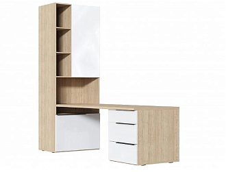 Стол письменный Некст кристал со стеллажом