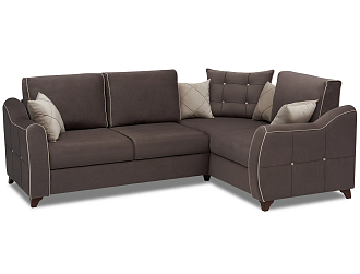 Диван угловой дельфин Френсис коричневый / светло-бежевый