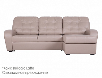 Угловой диван Монреаль с канапе, Бежевый, Кожа Bellagio Latte Home Collection
