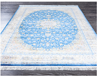 Иранский ковер из шёлка, модала и акрила «MASTERPIECE QUM» 054-22-Katrin-1540-BLUE 200 x 300 см Мир ковров