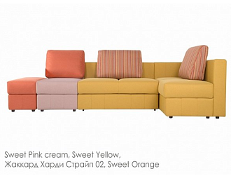 Угловой диван Смарт модульный , Желтый, Ткань Sweet Yellow Home Collection