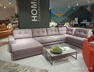 Угловой диван Модульный Брайтон канапе с оттоманкой, , Кожа Home Collection