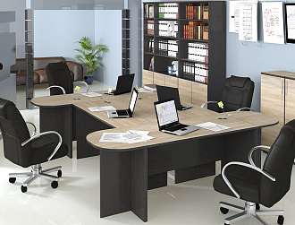 Набор офисной мебели для кабинета руководителя №3 «Успех-2» (Венге Цаво, Дуб Сонома) 3