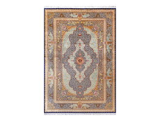 Иранский ковер из шёлка и модала «MASTERPIECE QUM» 006-23-JAMSHIDI Turquoise 202 x 302 см Мир ковров