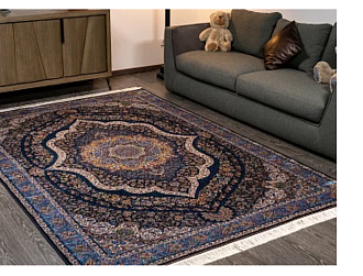 Турецкий ковер из шёлка и модала «SILK QUM» 9062E-NAVY-L.BLU 200 x 300 см Мир ковров