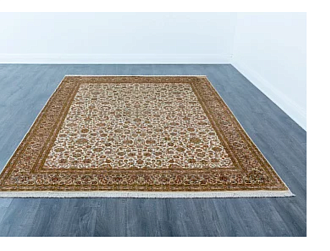 Индийский ковер из шёлка «KASHMIR SILK 24Х24» ALLOVER CREAM 209 x 300 см Мир ковров