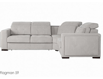 Угловой диван Торонто с тумбой , Серый, Ткань Flagman 59 Home Collection
