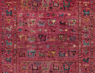 Пакистанский ковер из шерсти «SHAWL KANDI» PURPAL-PURPAL(105x154) 105 x 154 см Мир ковров