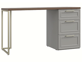 Стол письменный Монреаль серый 47,8х133,2 с тумбой