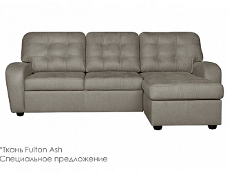 Угловой диван Сидней с канапе, Серый, Ткань Fulton Ash Home Collection